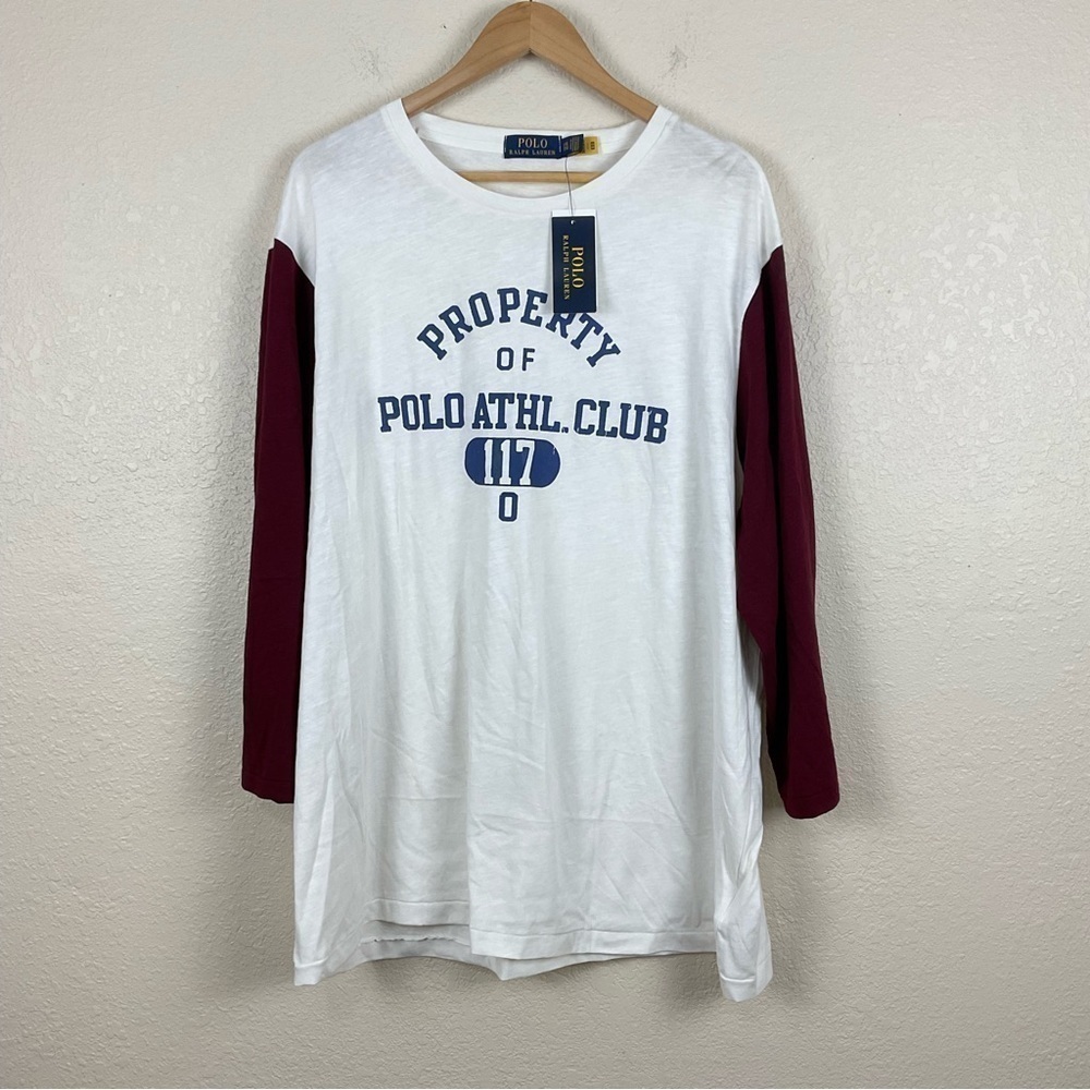 Polo By Ralph Lauren Raglan Athletic Club Baseball 3/4 Sleeve Top Size XXL